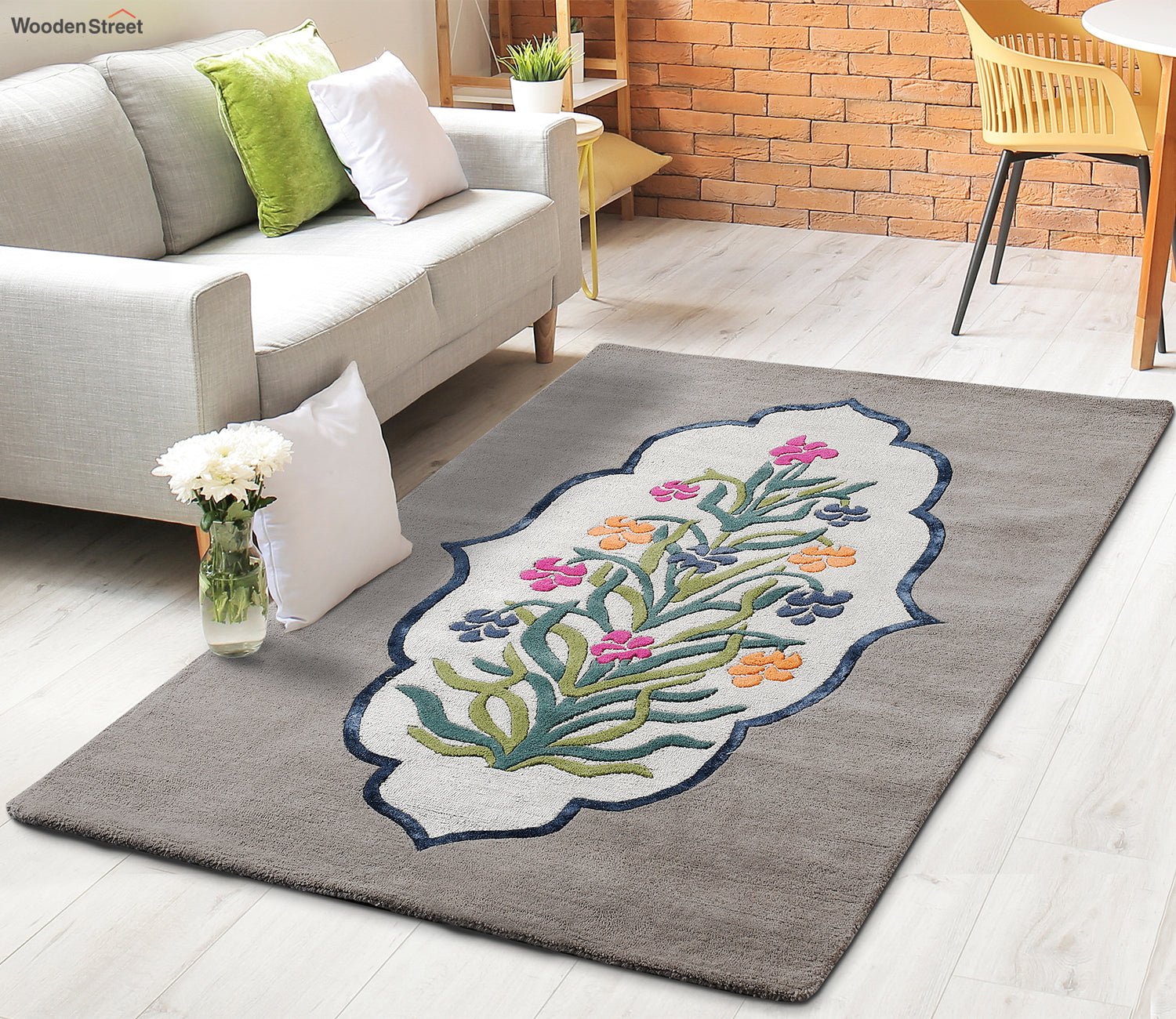 Mandarin Hand Tufted Floral Carpet & Rug